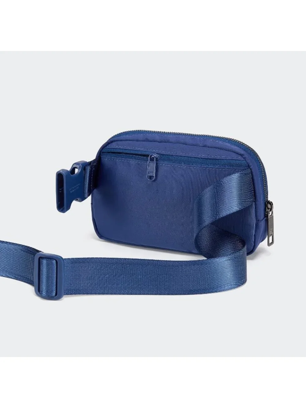 Men's Blue Perennial Crossbody Belt Bag Wide Zipper Adjustable Strap 3-Pockets